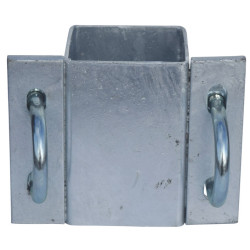 Eckige Befestigungsschellen mit Ø 49 mm Vierkantbügel für 80x80 mm Vierkantpfosten