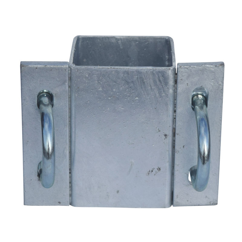 Eckige Befestigungsschellen mit Ø 49 mm Vierkantbügel für 80x80 mm Vierkantpfosten