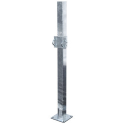 Eckige Befestigungsschellen mit Ø 49 mm Vierkantbügel für 80x80 mm Vierkantpfosten