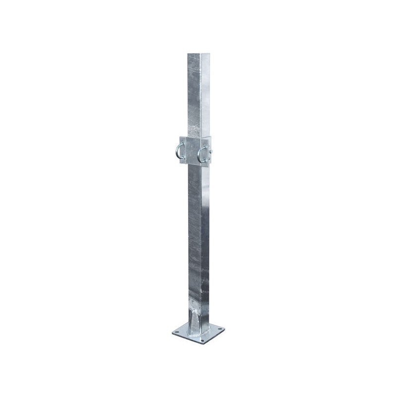 Eckige Befestigungsschellen mit Ø 49 mm Vierkantbügel für 80x80 mm Vierkantpfosten