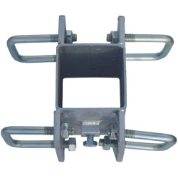 Doppelte eckige Befestigungsschellen mit 8 Stück 60 mm Vierkantbügeln für 80x80 mm Vierkantpfosten