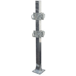 Doppelte eckige Befestigungsschellen mit 8 Stück 60 mm Vierkantbügeln für 80x80 mm Vierkantpfosten