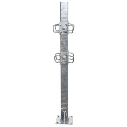 Doppelte eckige Befestigungsschellen mit 8 Stück 60 mm Vierkantbügeln für 80x80 mm Vierkantpfosten