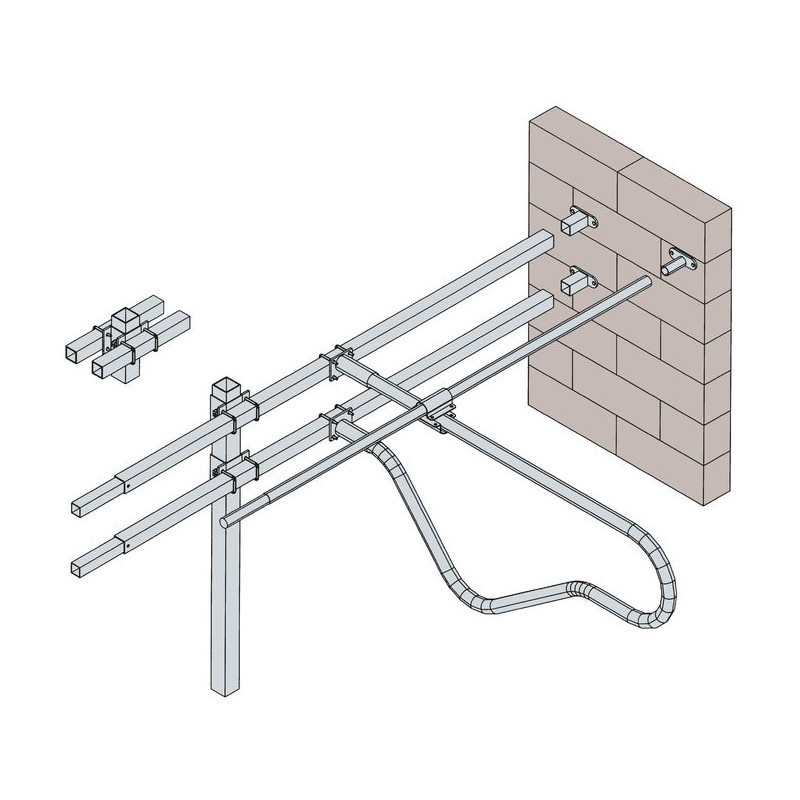 60x60 mm verstärktes Vierkantrohr zur Montage von Liegeboxenbügeln 60x60 mm verstärktes Vierkantrohr zur Montage von Liegeboxenbügeln