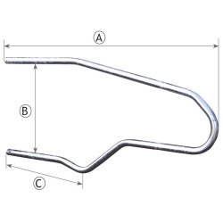EUROPA Liegeboxenbügel für Großvieh L.1800 x B. 700 mm