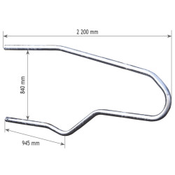 EUROPA Liegeboxenbügel für Großvieh L.2200 x B. 840 mm