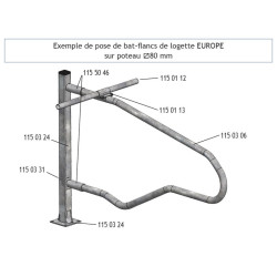 EUROPA Liegeboxenbügel für Großvieh L.2200 x B. 840 mm