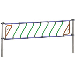 Ø 42 mm schräge Halsweitenstange mit Ø 60 mm Schellen 