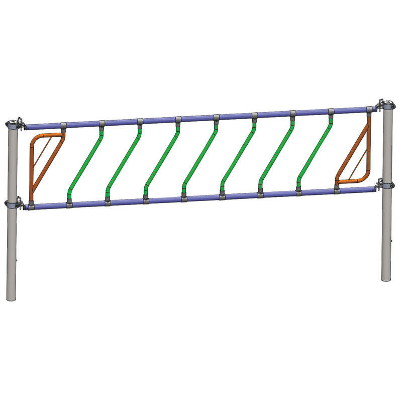 Ø 42 mm schräge Halsweitenstange mit Ø 60 mm Schellen 