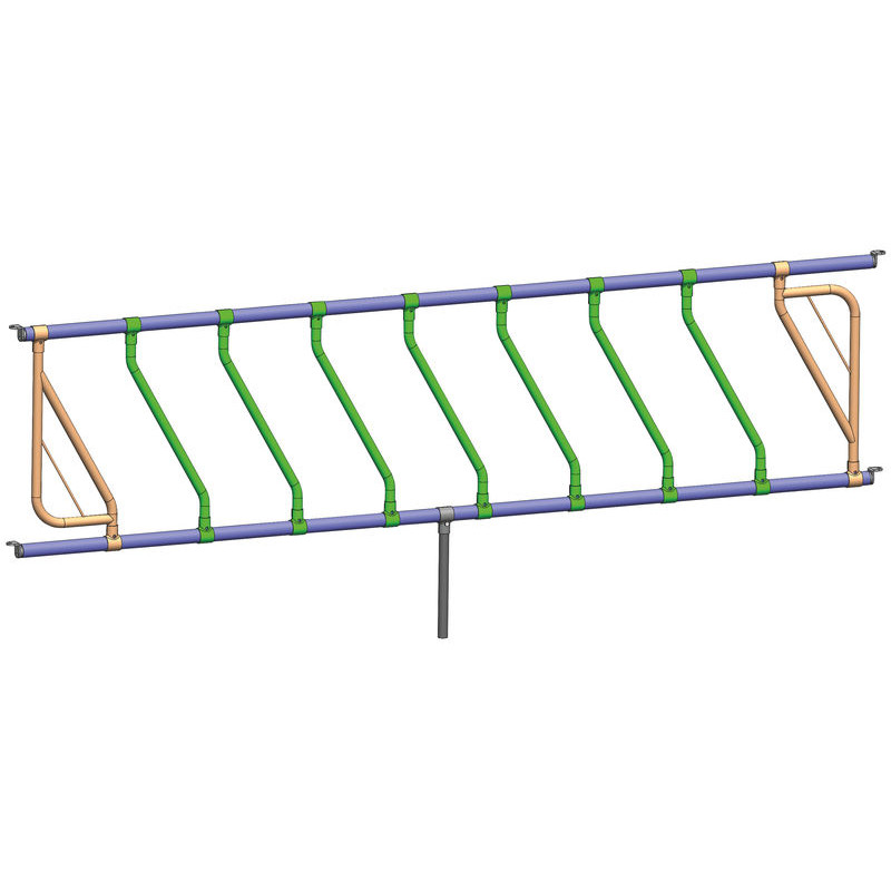 Ø 42 mm schräge Halsweitenstange mit Ø 60 mm Schellen 