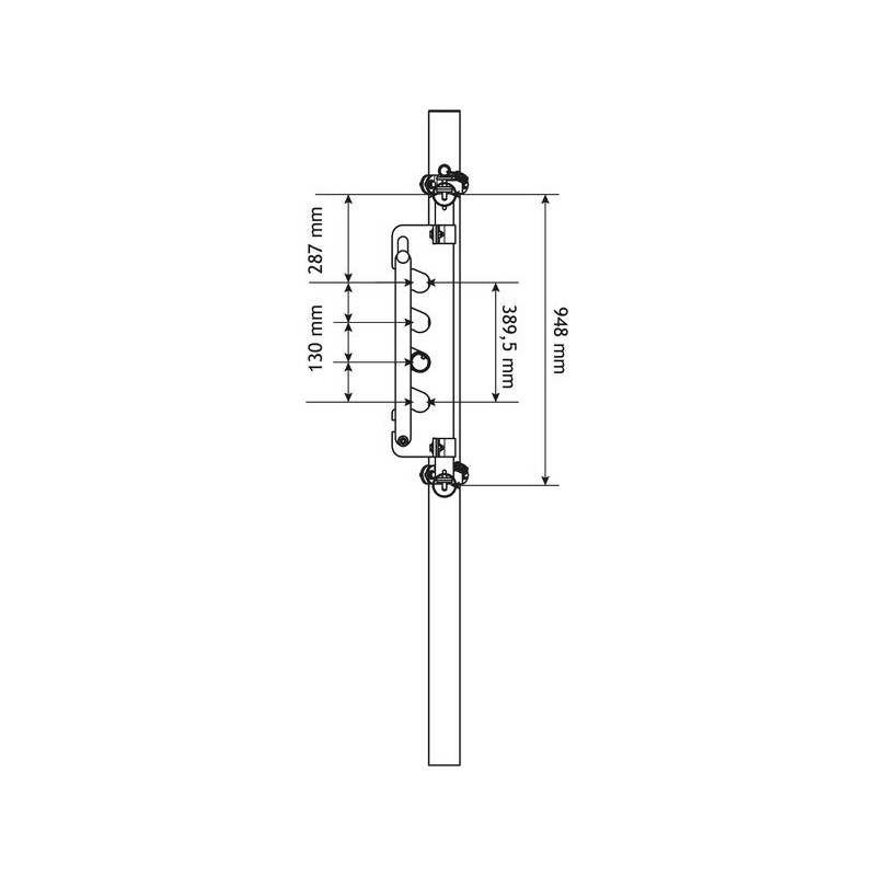 4 m Ø 76 mm 3-rohriger Nackenriegel mit Schnellverschluss