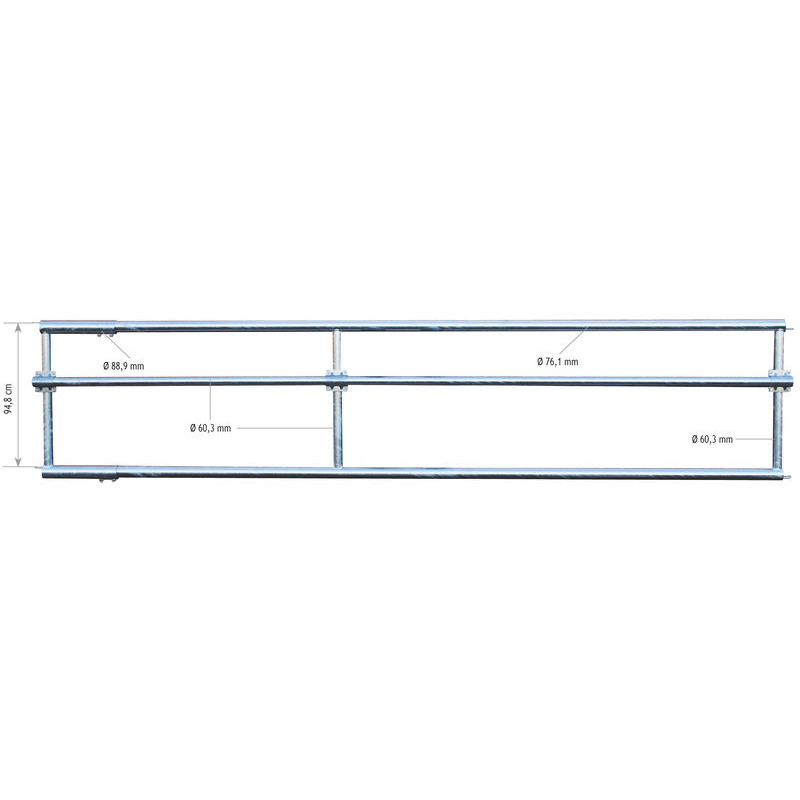 Ø 76 mm 3-rohriger Nackenriegel - 4 m