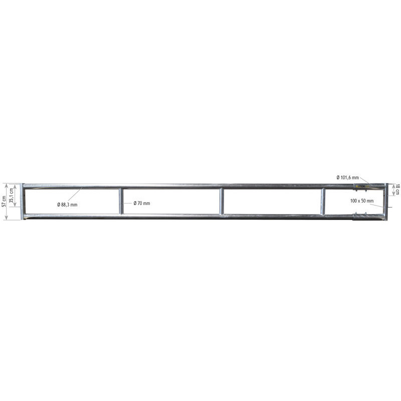2-rohriger Ø 88 mm Nackenriegel  - 6 m