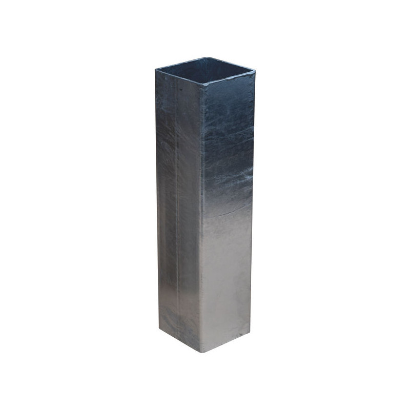 Eckige metallische Bodenhülse für 90 x 90 mm Vierkantpfosten Eckige metallische Bodenhülse für 90 x 90 mm Vierkantpfosten