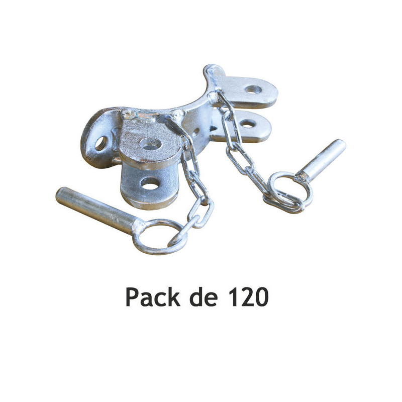 1/2 Schelle 2 Richtungen im Winkel für Ø 102 mm runden Pfosten - Pack von 120 Stück